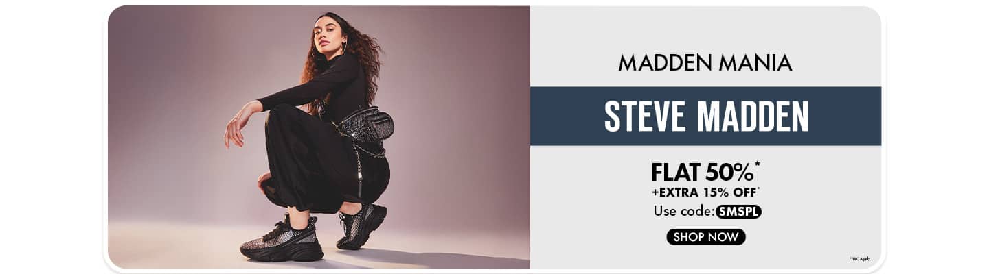 Steve Madden- Madden Mania Flat 50% + Extra 15% off (USE CODE-SMSPL)
